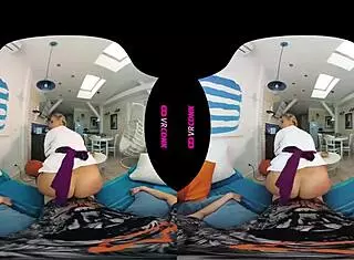 Chubby bbw brunette riding cock in bisexual ffm threesome reality