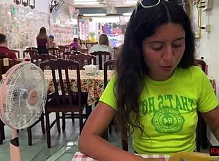 katty west flashes pussy publicly at asian cafe