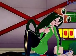 Tsuyu and Mt Lady fuck Izuku