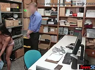 Petite Latina Teen Thief Gets Huge Tits Fucked On Cctv!