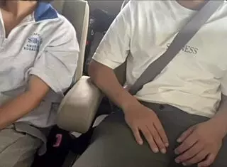 japanese couple gets excited with people outside in car sex