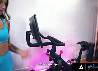 naughty trainer lumi ray seduces hot brunette april olsen mid-session