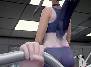 Nagatoro enjoys playful gym activities in anime style