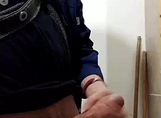 masturbating again, huge cumshot on monster cock