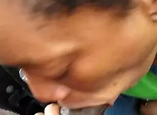 Slut Sucking Cock Outdoors with Sloppy Finish