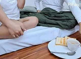 Morning sex with babe in early creampie