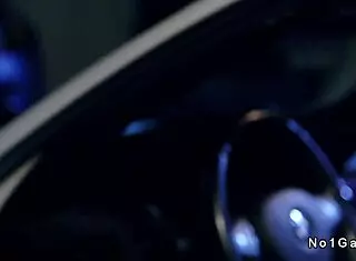 Gay Anal Sex in Convertible at Night