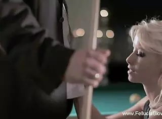 i suck my lover's cock at the pool table sensually