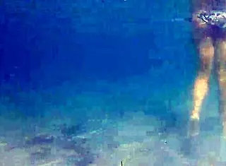 Strolling the beach with no panties, flashing in public