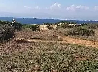 Strolling the beach with no panties, flashing in public