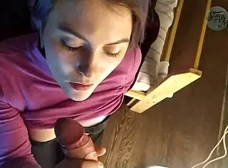 Russian teen deepthroats cock in homemade video