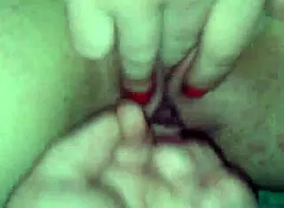 Girl masturbates suggestively alone.