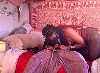 angel and demon have halloween sex in cosplay, bent over for bareback action