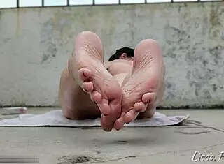 Beautiful Cute Oiled Feet Sunbaking POV