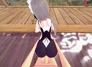 rita in summer costume gets pov action in honkai impact hentai