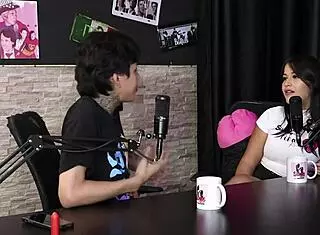 She hates casual sex but deposits her pussy first with DJ Rafa and Mateus in sheer red.