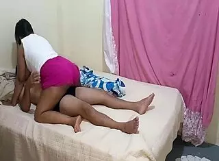 she bent over, latina brunette with big ass, ready for doggystyle orgasm