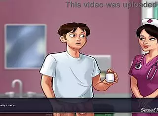 In Summertime Saga, the horny nurse gives the best blowjob ever.