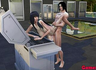 Itachi ve Hinata'nın Havuz Kenarında Anal Macerası