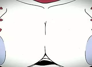 What is this cartoon character doing in the scene?