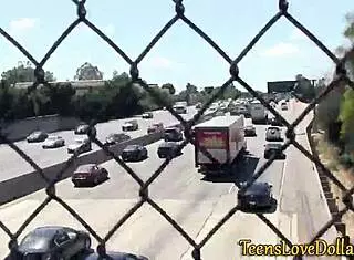 Teen Facialized For Pay Outdoors