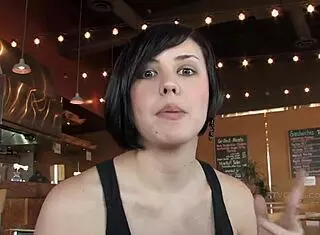 sexy brunette caught nude in public interview