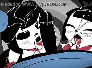 What is this cartoon character doing in the scene?