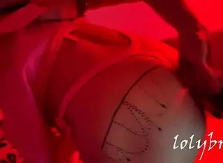 lonely blonde consoles herself with a big red dildo in doggystyle