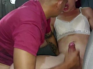 Beautiful Trans Sucks Monster Cock in Car