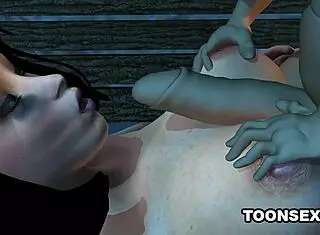 3D BRUNETTE BABE GETS HER TITS and PUSSY FUCKED HARD by DWARF in HENTAI SCENE!