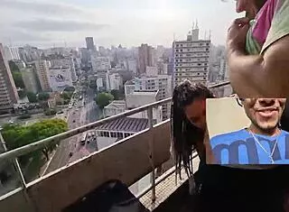 casal fudendo na varanda, and i joined the 3some