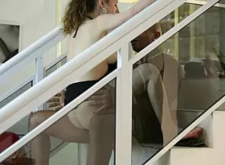 black guy cums on latina nympho's natural tits