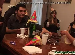 Young Teens Strip and Flash at University Party