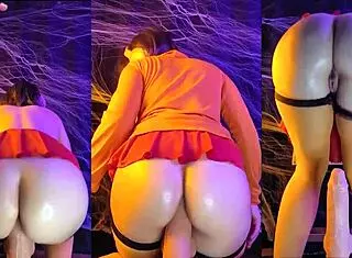 i'm velma bouncing my huge ass on a monster cock for halloween fun