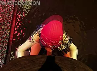 kiriko from overwatch gives a steamy blowjob to a stranger in 3d