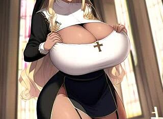 obsesionado con monja sacerdotisa en compilación de arte ai de hentai asiático