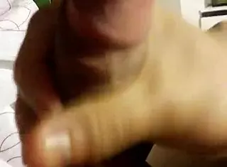 Amateur strokes large cock solo