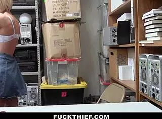 Blonde suspect caught stealing faces rough arrest by police.