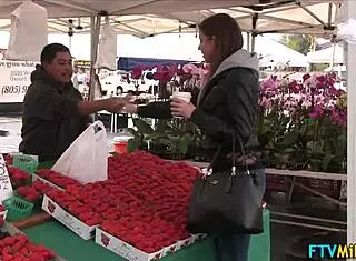 busty milf toys herself pov outdoors with big tits 😍