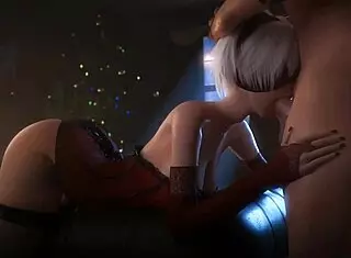 Animasi 3D Overwatch 2B dalam aksi creampie liar