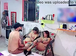 hidden watching half-sisters play, then join