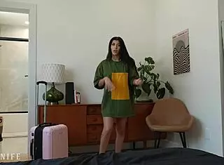 Gal Ritchie Forgets Panties, Gets Fucked By Roommate