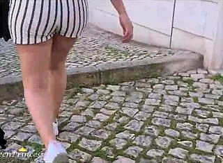 Filming My Girlfriend Candidly While Walking Together in Changing Rooms