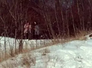 Outdoor Pee in Snow with Buttplug for Warmth