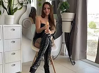 Dominant Babe Gives Joi in German