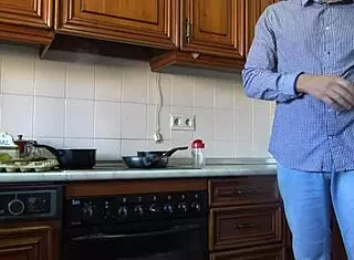 Taboo amateur stepmom rimjob 18 year old stepson kitchen