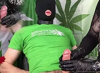 Goth MILF Handjob in Latex Gloves Rocks!