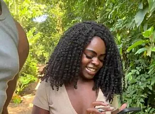 Me and friend take hot black girl to waterfall for intense fucking with emo vibes