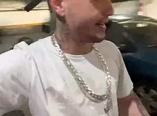 Young Client Sucks Cock Deep in Car Trailer