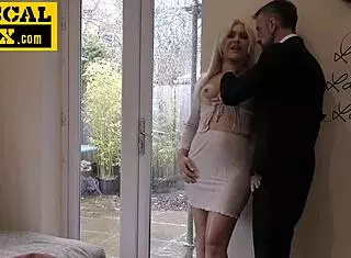 British anal slut double-penetrated by two older dudes with double, british, fucking, pussy, double penetration, rough, anal, hardcore, sex, european